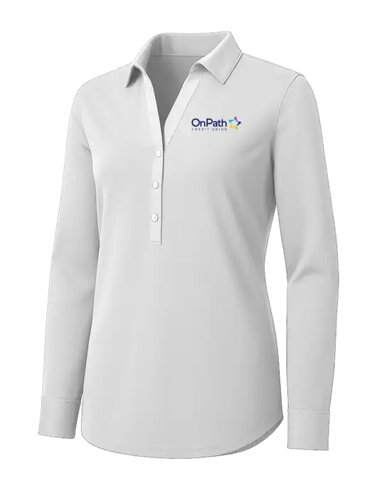 Womens White City Stretch Shirt w/OnPath Logo