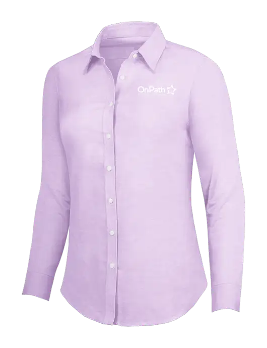 Soft Purple Womens SuperPro Oxford Shirt w/OnPath Logo