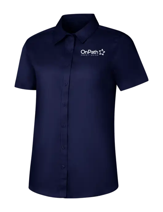 Womens Navy Short Sleeve Superpro React Twill Shirt w/OnPath Logo