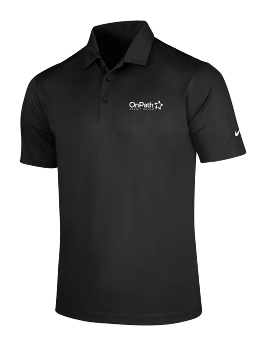 NIKE Black Dri-Fit Vertical Mesh Polo w/OnPath Logo