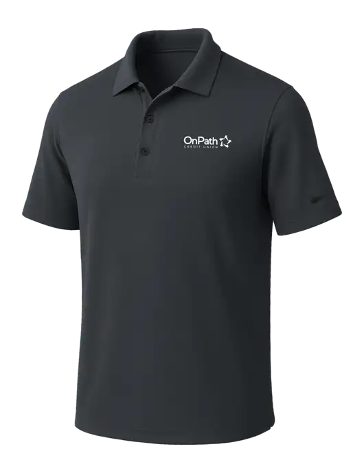 NIKE Dark Grey Dri-Fit Micro Pique Polo w/OnPath Logo
