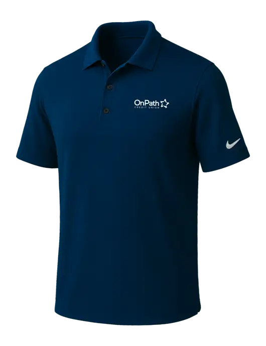 NIKE Navy Dri-Fit Micro Pique Polo w/OnPath Logo