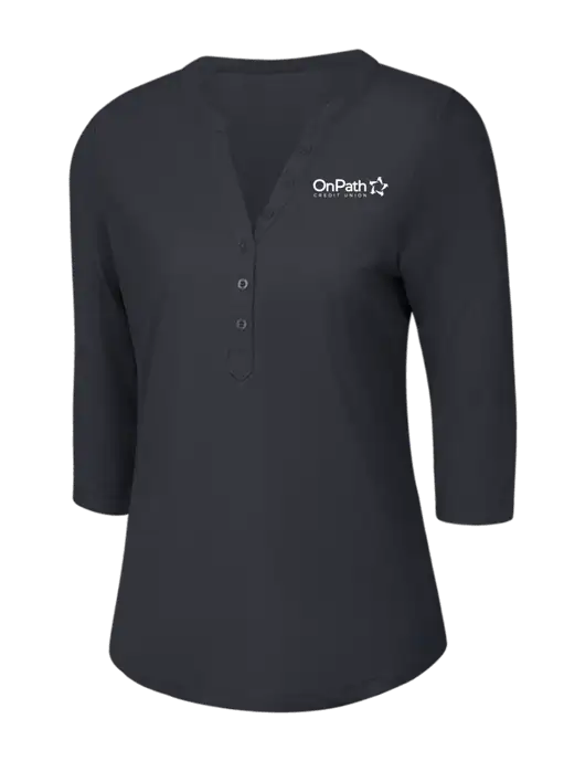OGIO Charcoal Grey Jewel Henley w/OnPath Logo
