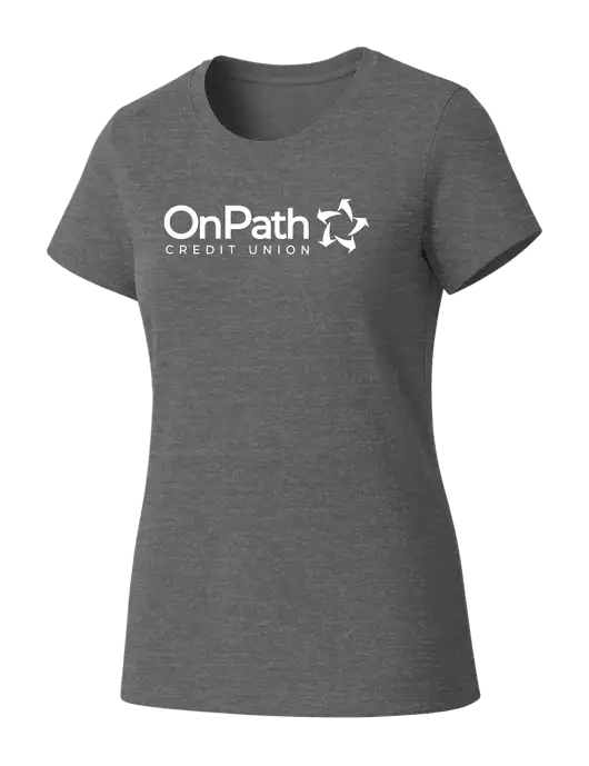 Womens Seriously Soft Grey Frost T-Shirt w/OnPath Logo