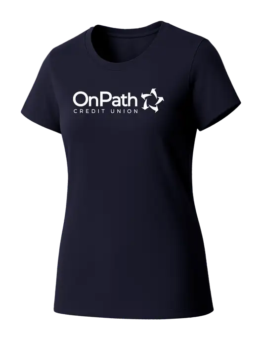 Womens Seriously Soft New Navy T-Shirt w/OnPath Logo