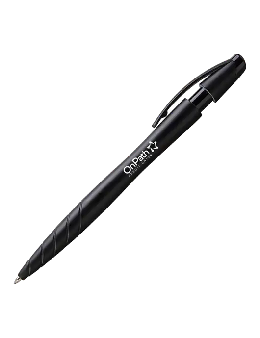 Awali Black Metallic Pen - Black Ink w/OnPath Logo