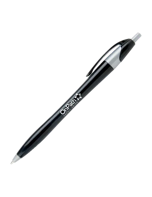 Novella Black/Silver Corporate Pen - Blue Ink w/OnPath Logo
