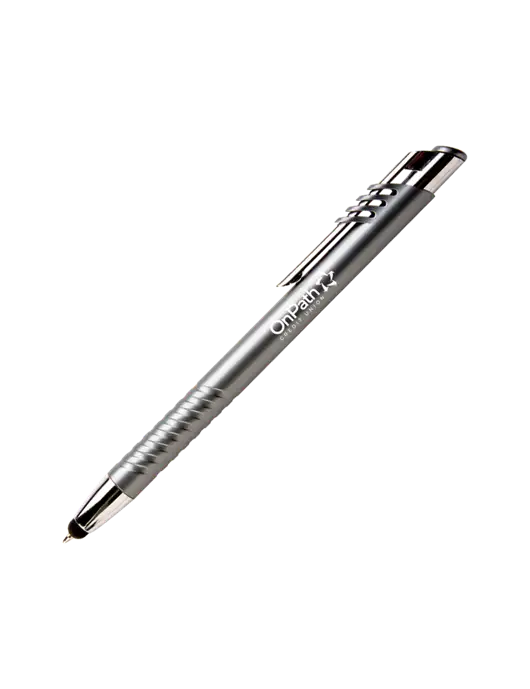 Schirhart Grey Stylus Pen - Blue Ink w/OnPath Logo