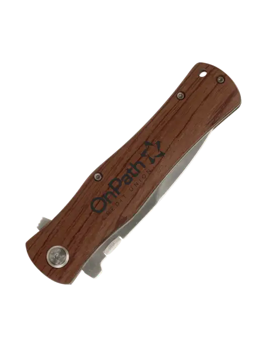 Wood Handle Knife w/OnPath Logo