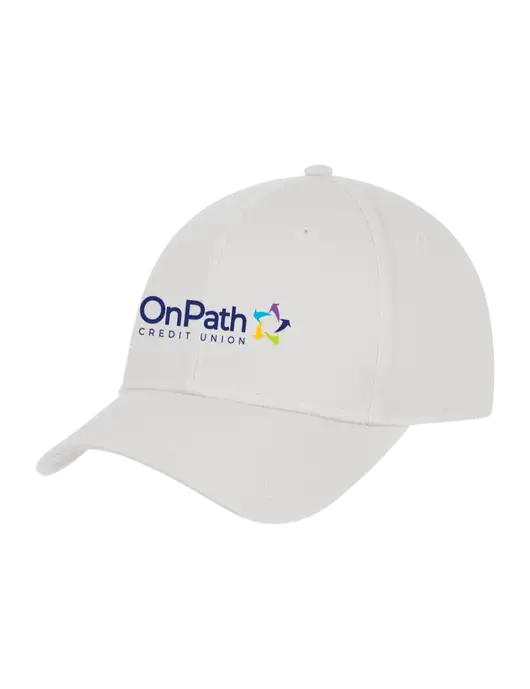 White Structured Cap Hook & Loop w/OnPath Logo