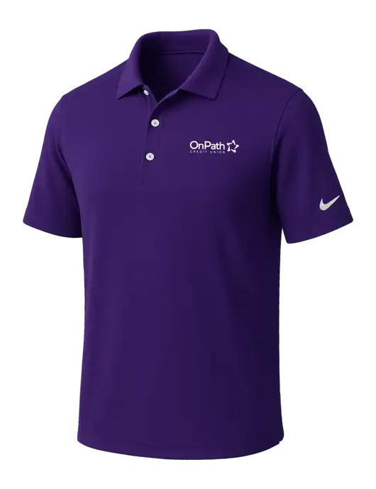 NIKE Purple Dri-Fit Micro Pique Polo w/OnPath Logo