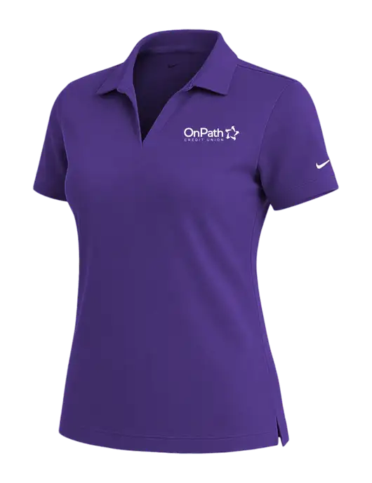 NIKE Purple Womens Dri-Fit Micro Pique Polo w/OnPath Logo