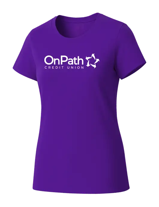 Womens Seriously Soft Purple T-Shirt w/OnPath Logo