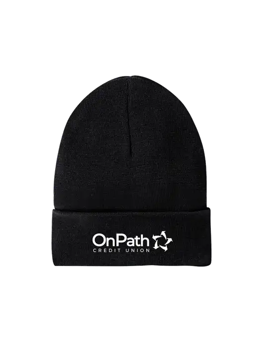 Recycled Black Beanie w/OnPath Logo