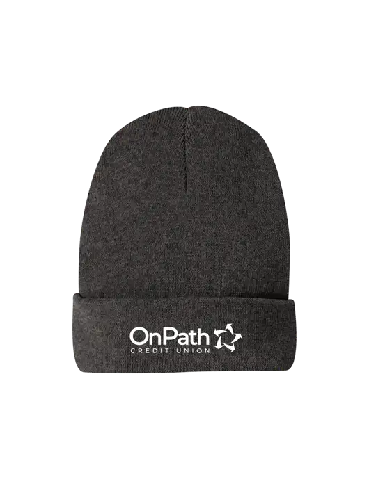 Recycled Charcoal Heather Beanie w/OnPath Logo