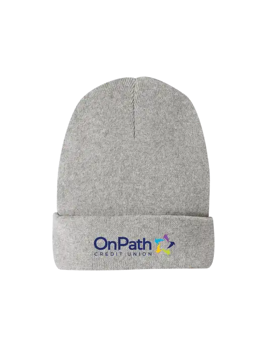Recycled Light Heather Grey Beanie w/OnPath Logo