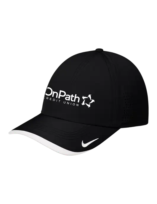 Nike Black/White Dri-FIT Perforated Performance Cap w/OnPath Logo