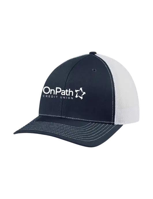 Richardson Adjustable Snapback Original 112 Trucker Cap Navy w/White Mesh w/OnPath Logo