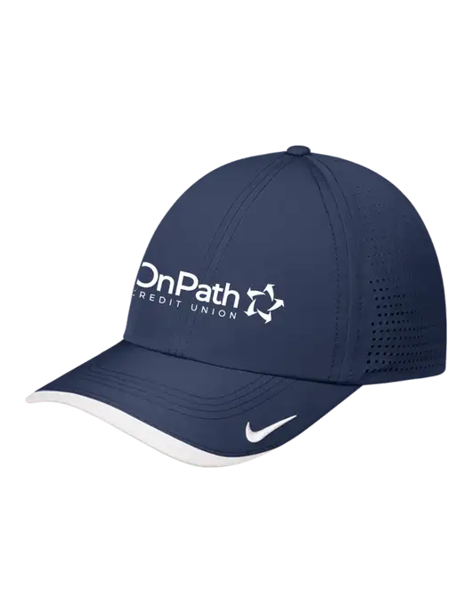 Nike Navy/White Dri-FIT Perforated Performance Cap w/OnPath Logo