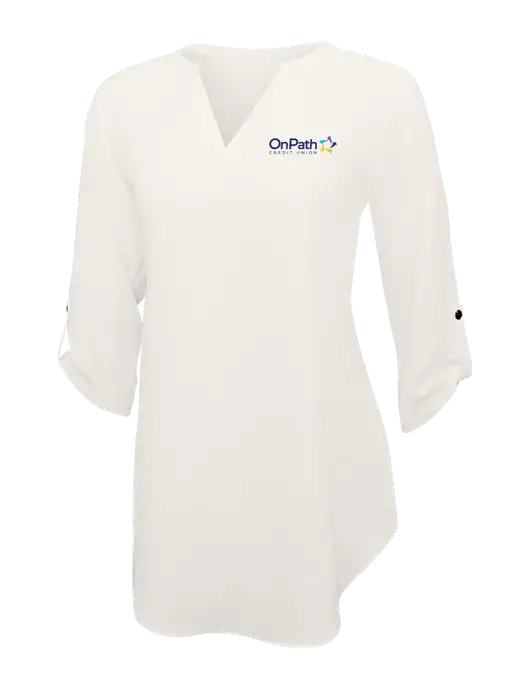 Ivory Womens 3/4 Sleeve Tunic Blouse w/OnPath Logo