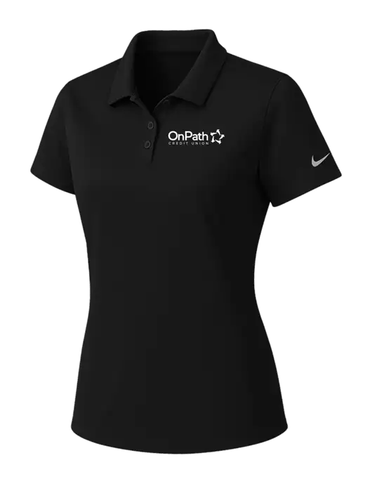 Nike Womens Black Dry Essential Solid Polo w/OnPath Logo