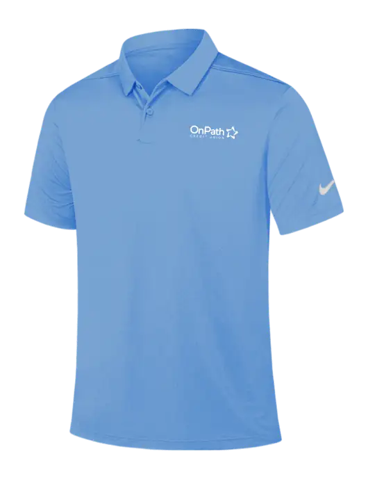 Nike Light Blue Dry Essential Solid Polo w/OnPath Logo