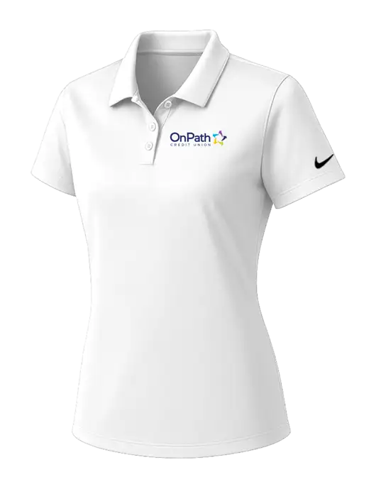 Nike Womens White Dry Essential Solid Polo w/OnPath Logo