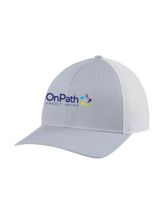 Richardson Adjustable Snapback Original 112 Trucker Cap Light Heather Grey w/White Mesh w/OnPath Logo
