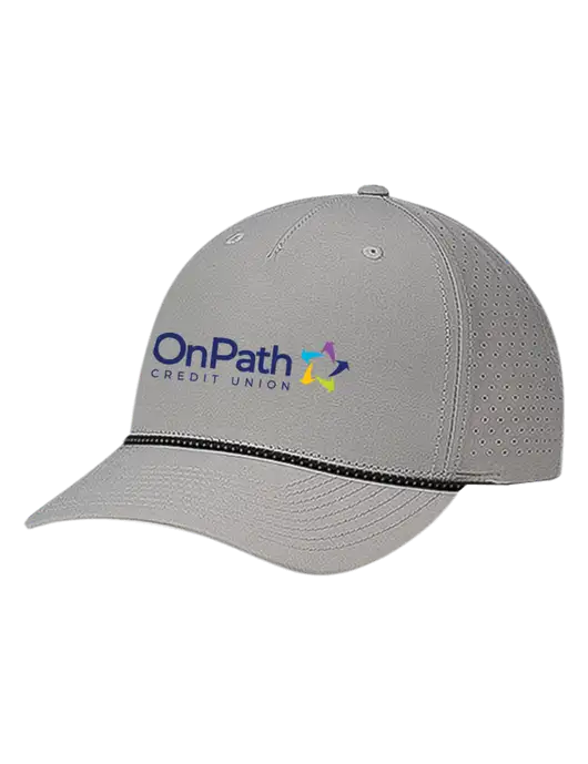 Richardson Laser Perf Performance Light Grey/Black-Grey Rope Cap w/OnPath Logo