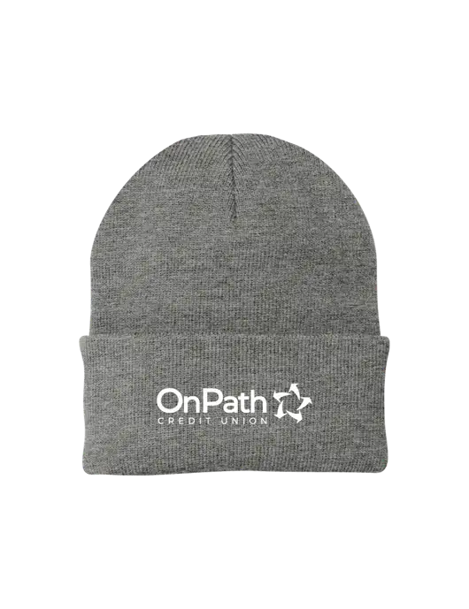 Medium Grey Heather Knit Cap w/OnPath Logo