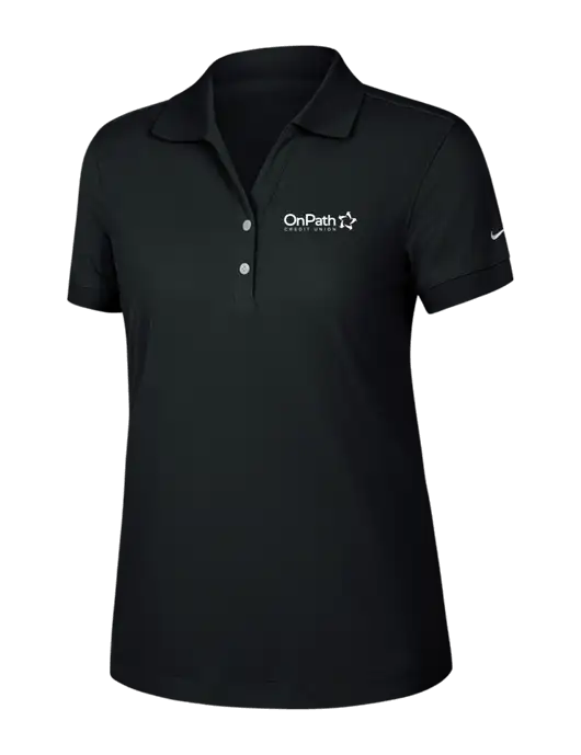 Nike Womens Dri-FIT Classic Black Polo w/OnPath Logo