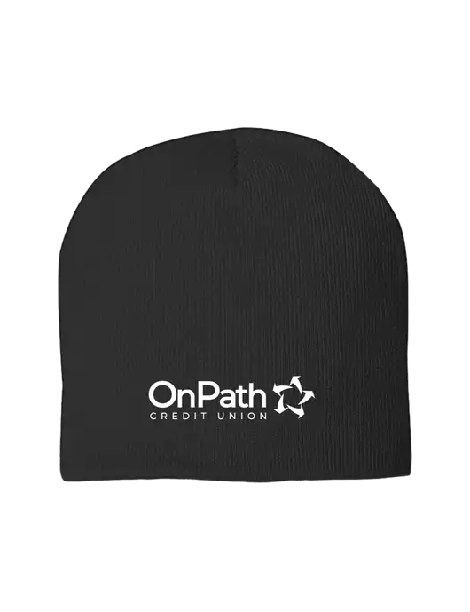 Solid Black Element Knit Beanie w/OnPath Logo