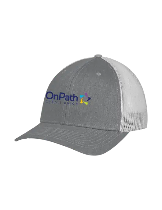 Richardson Adjustable Snapback Original 112 Trucker Cap Heather Grey w/Light Grey Mesh w/OnPath Logo