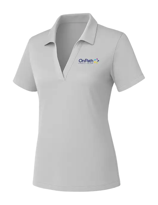 Womens Light Grey PosiCharge RacerMesh Polo w/OnPath Logo