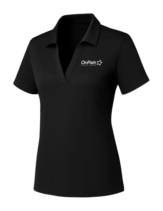 Womens Black PosiCharge RacerMesh Polo w/OnPath Logo