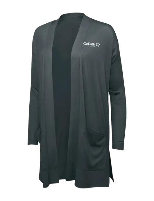 Smoke Grey Womens Concept Long Pocket Cardigan w/OnPath Logo
