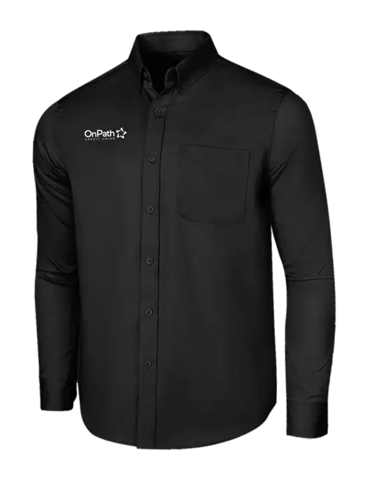 Long Sleeve Deep Black Superpro React Twill Shirt w/OnPath Logo