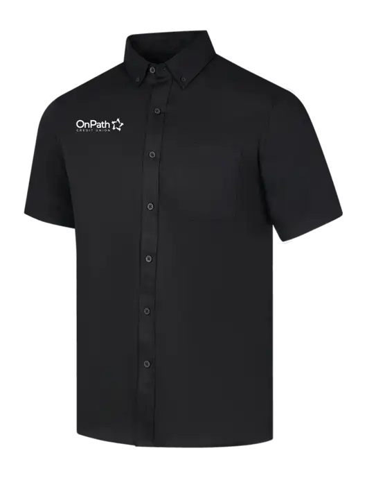 Short Sleeve Deep Black Superpro React Twill Shirt w/OnPath Logo